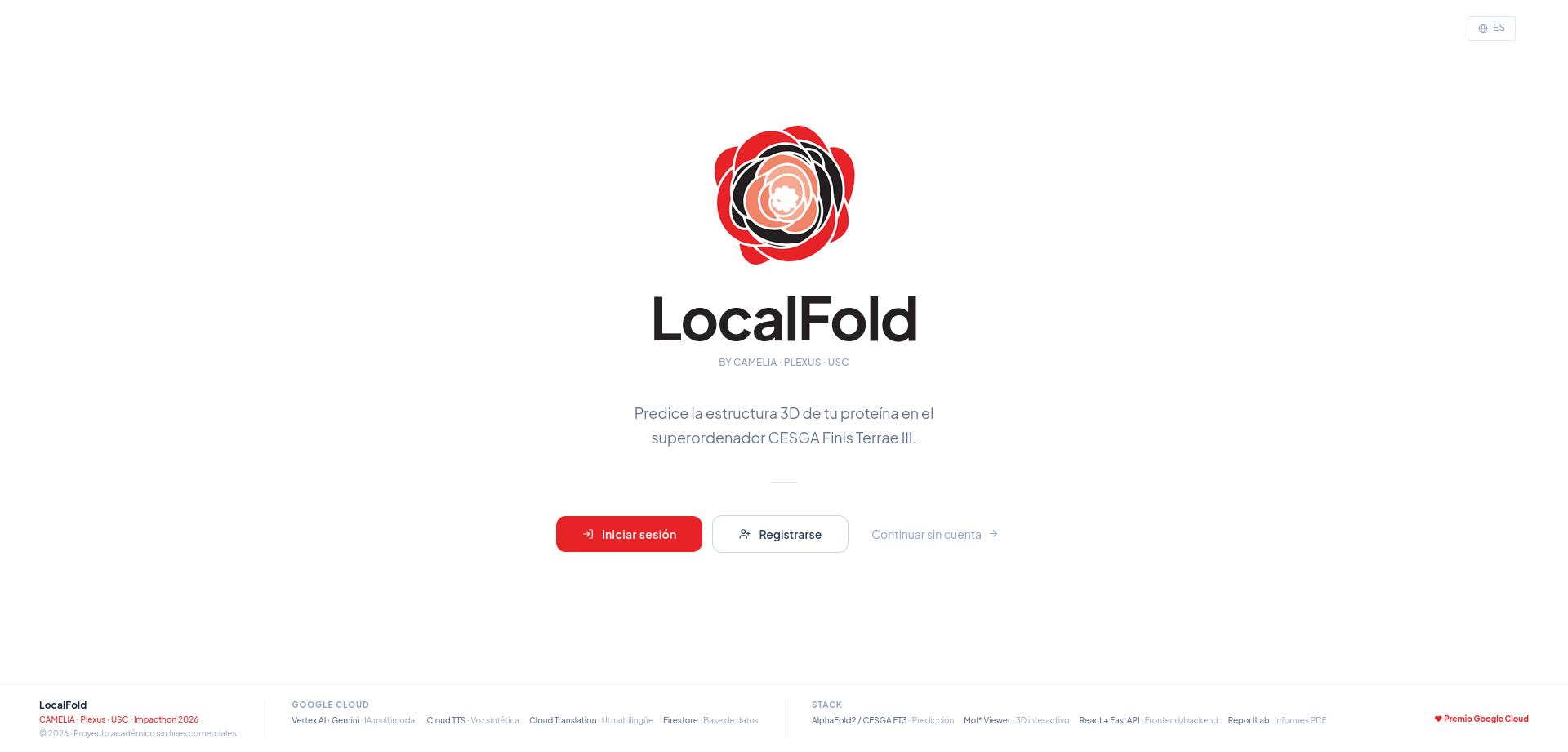 LocalFold: página de inicio