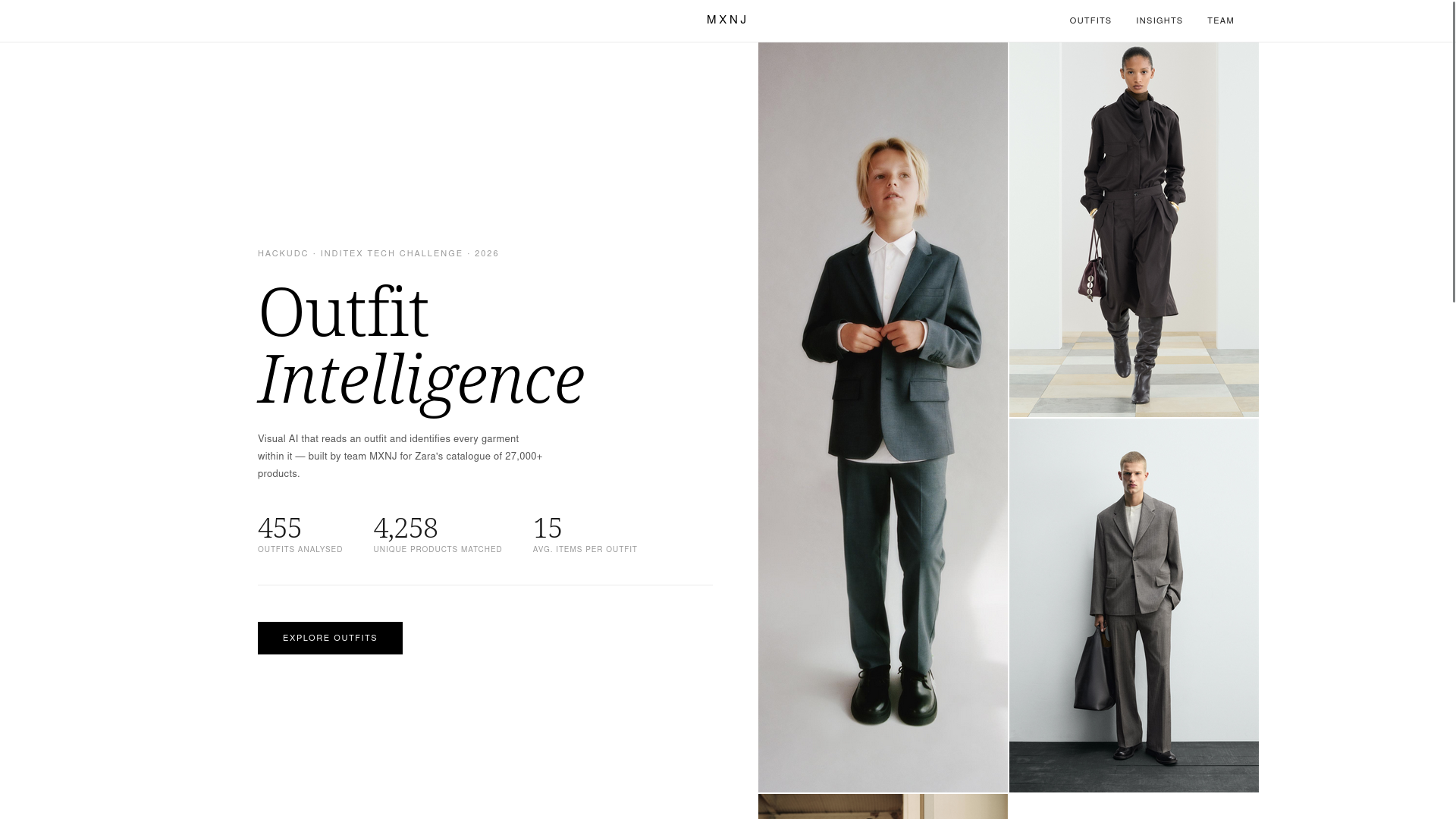 MXNJ Outfit Intelligence: página de inicio
