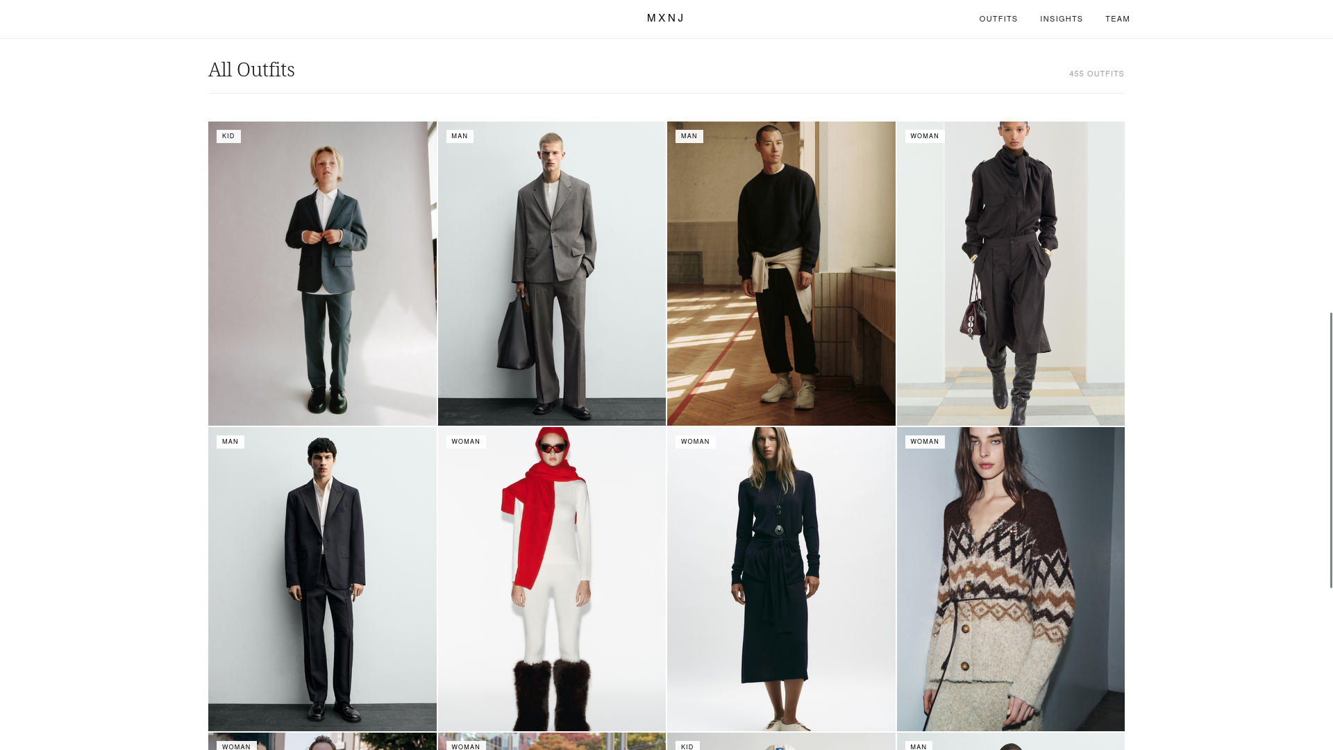 MXNJ Outfit Intelligence: catálogo de outfits